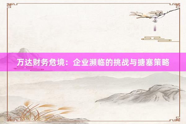 万达财务危境：企业濒临的挑战与搪塞策略