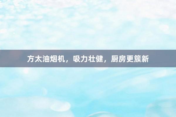 方太油烟机，吸力壮健，厨房更簇新